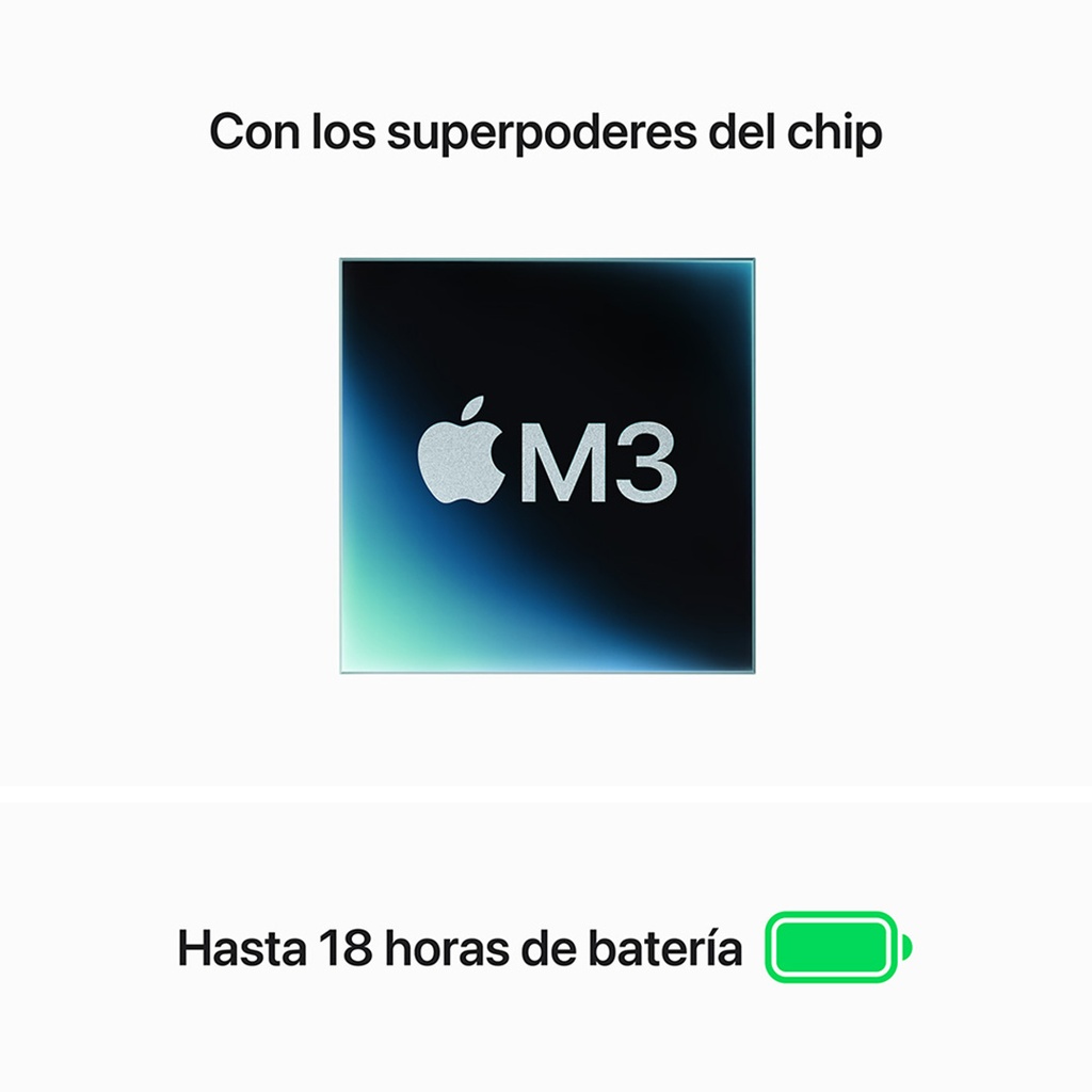 MacBook Air 15" M3 de 8C CPU, 10C GPU, 16 GB, 256 GB - Gris Espacial