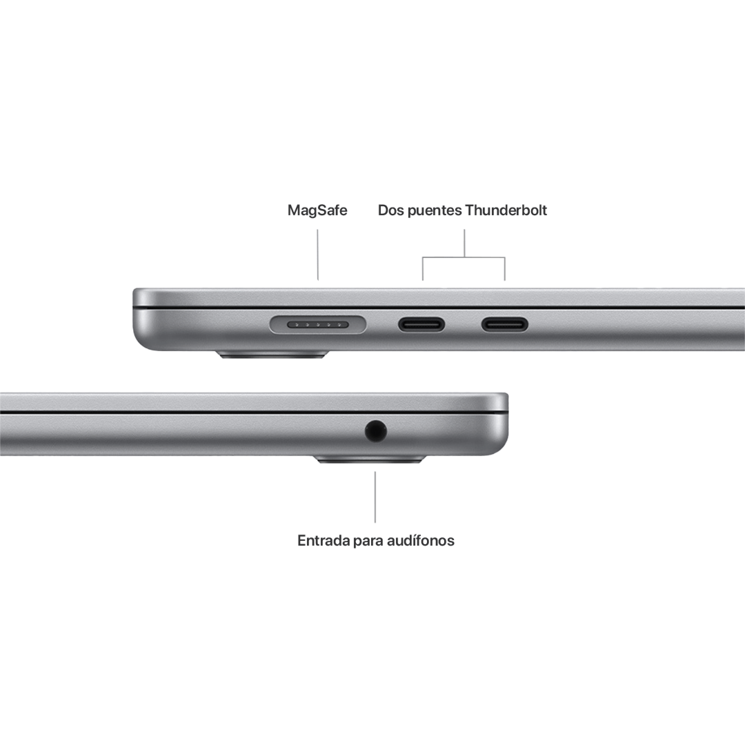 MacBook Air 15" M3 de 8C CPU, 10C GPU, 16 GB, 256 GB - Gris Espacial