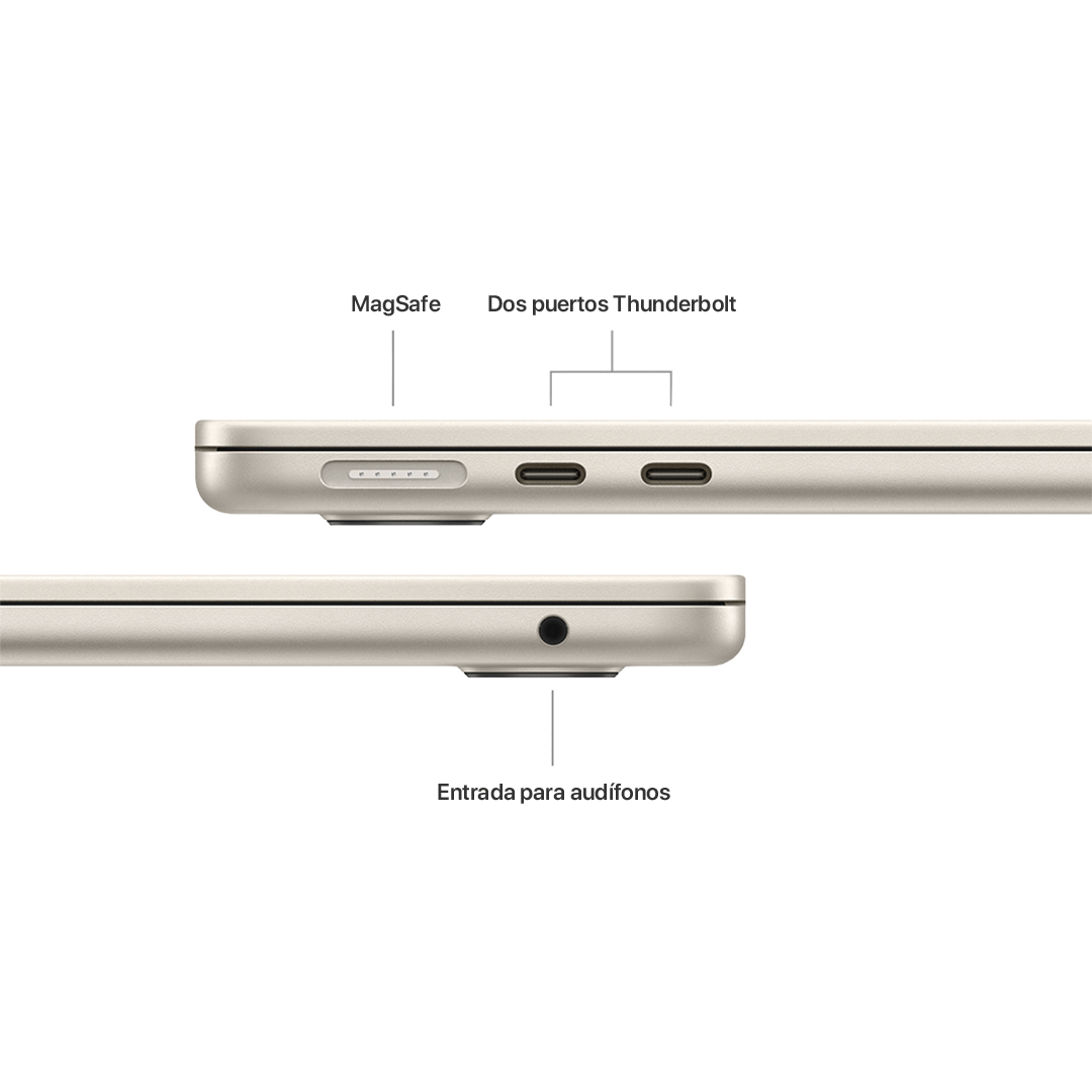 MacBook Air 13" M3 de 8C CPU y GPU, 16 GB, 256 GB - Medianoche