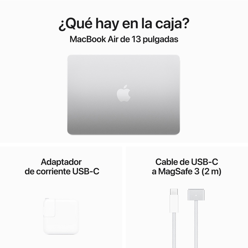 MacBook Air 13" M3 de 8C CPU y GPU, 16GB, 256GB - Plata