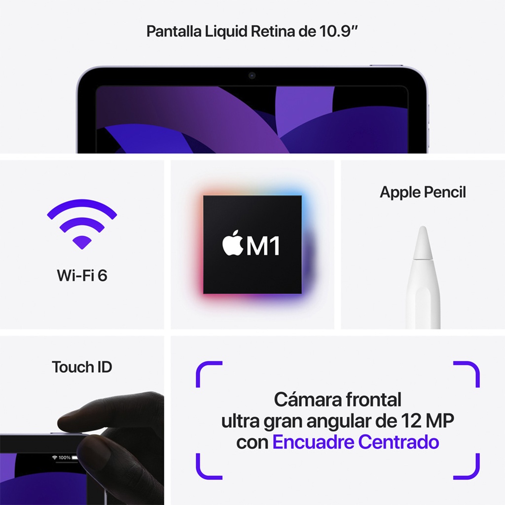 iPad Air 10.9" M1, Wi-Fi, 64GB - Purpura