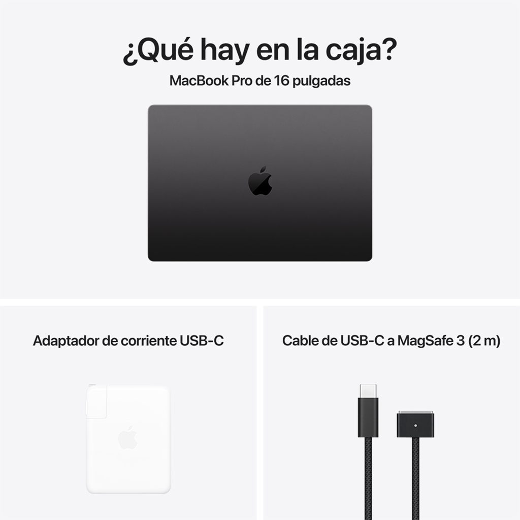 MacBook Pro 16" M4 Max - 16 CPU, 40 GPU, 48 GB, 1 TB - Negro Espacial