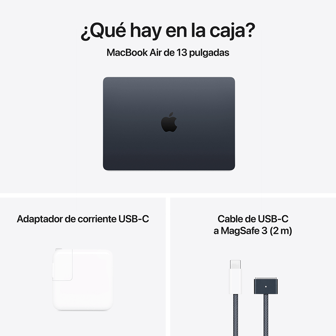 MacBook Air 13" M4 - 10 CPU, 8 GPU, 16 GB, 256 GB - Medianoche