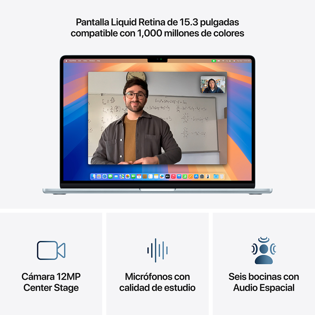 MacBook Air 15" M4 - 10 CPU, 10 GPU, 16 GB RAM de 256 GB - Azul Cielo