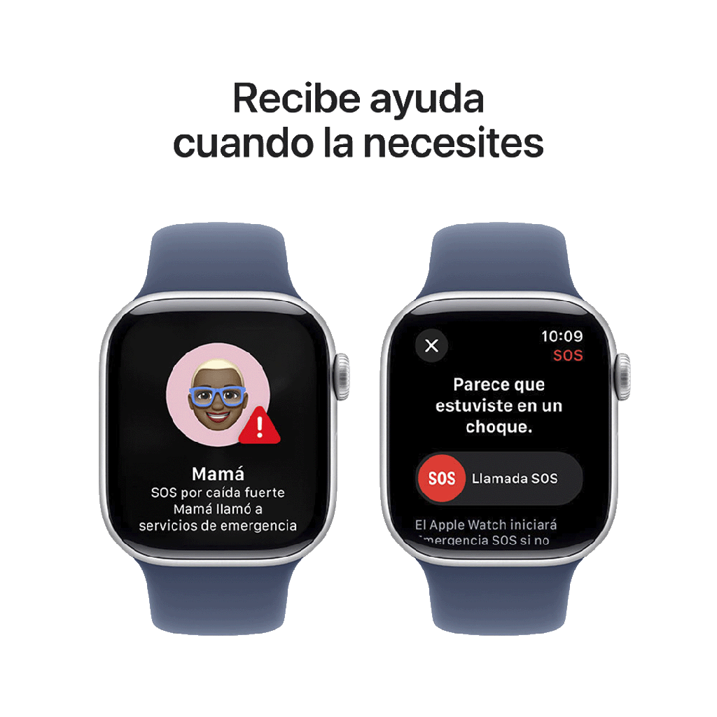 Apple Watch S10 GPS 46mm - Caja de Aluminio color Plata - Banda Deportiva Azul - M/L