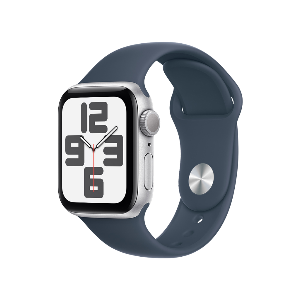 Apple Watch SE GPS 40mm - Caja de Aluminio Plata con Banda Deportiva Azul Tormenta - M/L