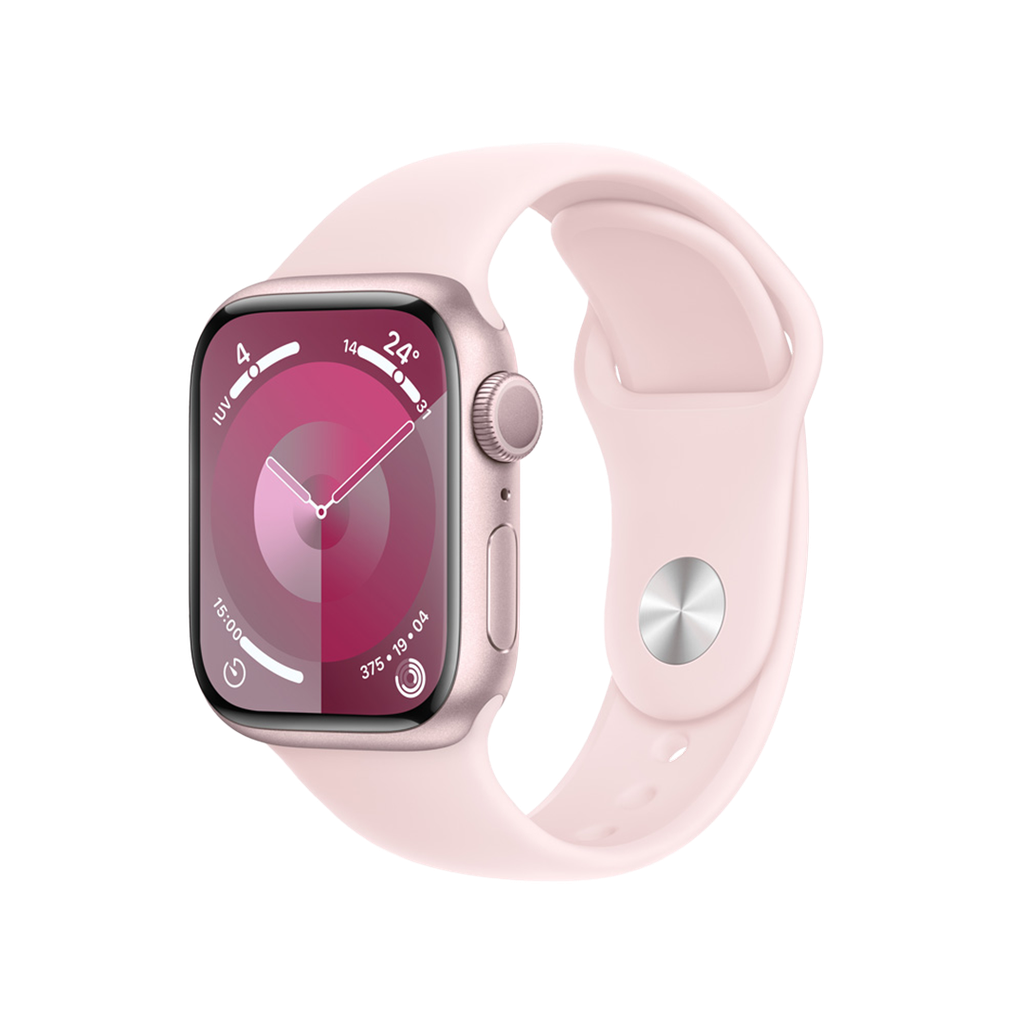 Apple Watch Series 9 GPS - 41mm - Caja de Aluminio Rosa con Banda Deportiva Rosa Claro - M/L