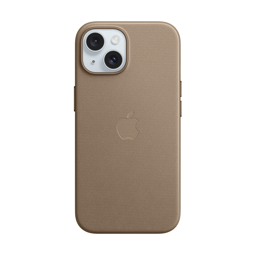 Funda de Trenzado Fino para iPhone 15 - Marrón Topo