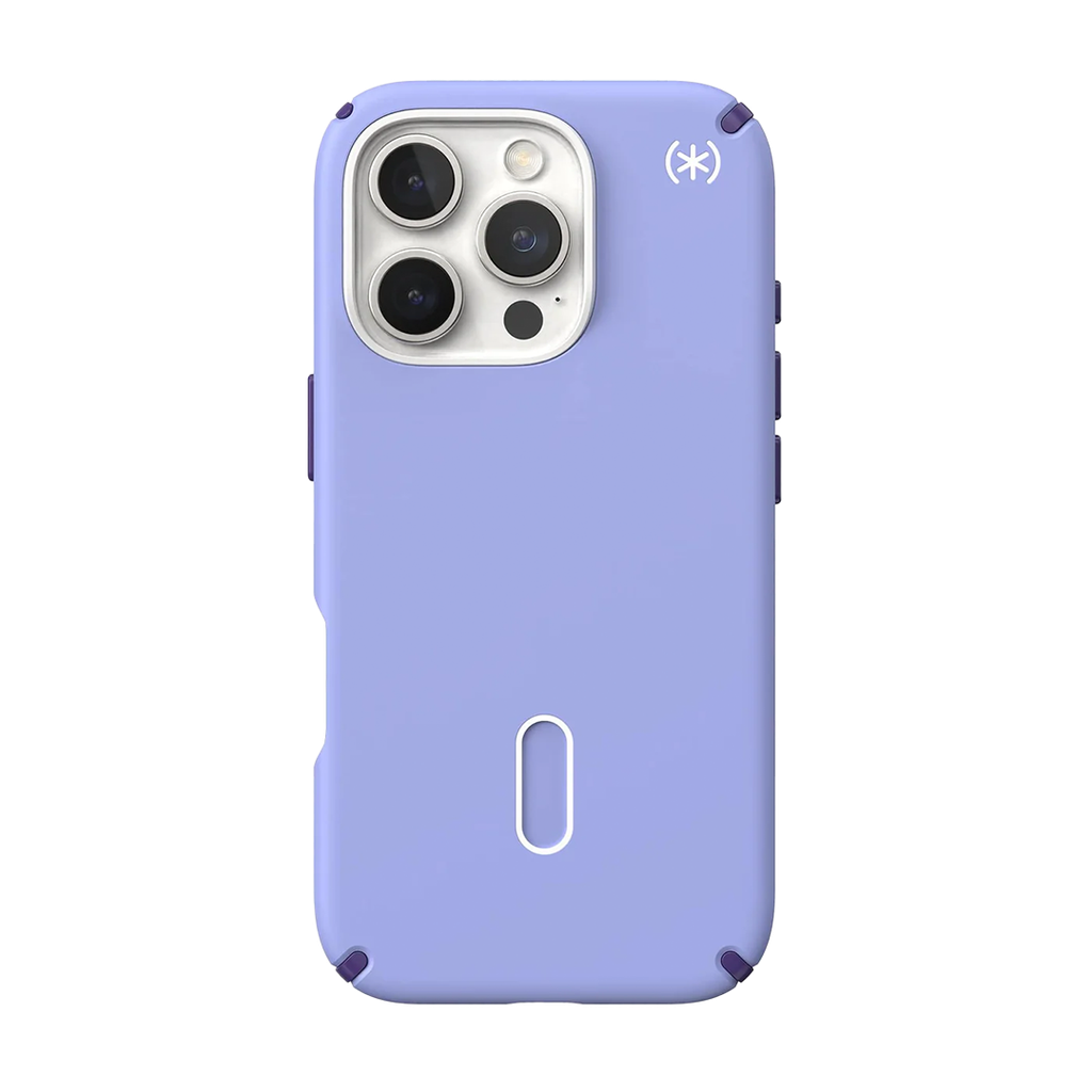 Speck Presidio 2 Pro Funda con ClickLock para iPhone 16 Pro - Lavanda Futuristica/Púrpura/Blanco