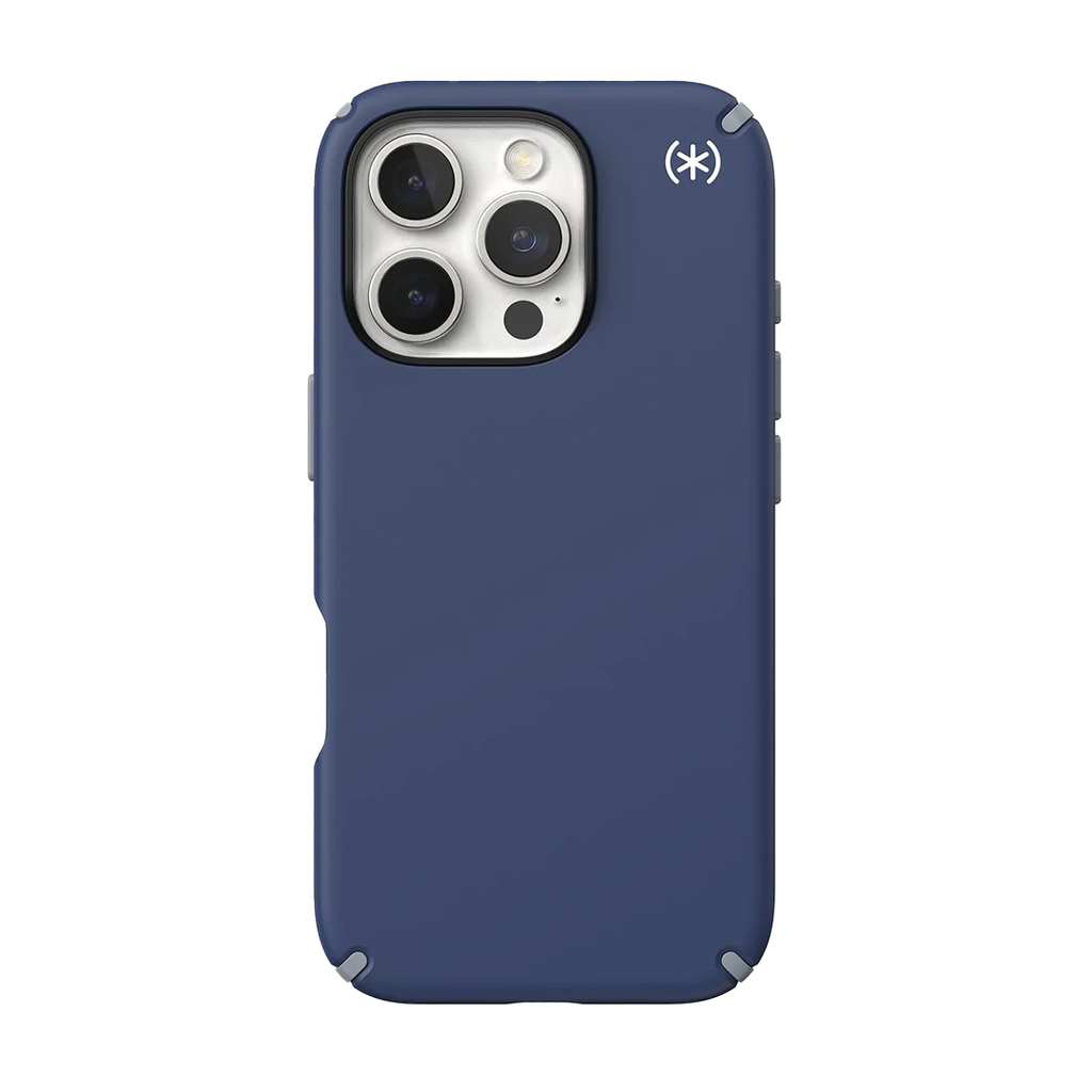 Speck Presidio 2 Pro Funda con MagSafe para iPhone 16 Pro - Azul Costero/Gris Polvo/Blanco