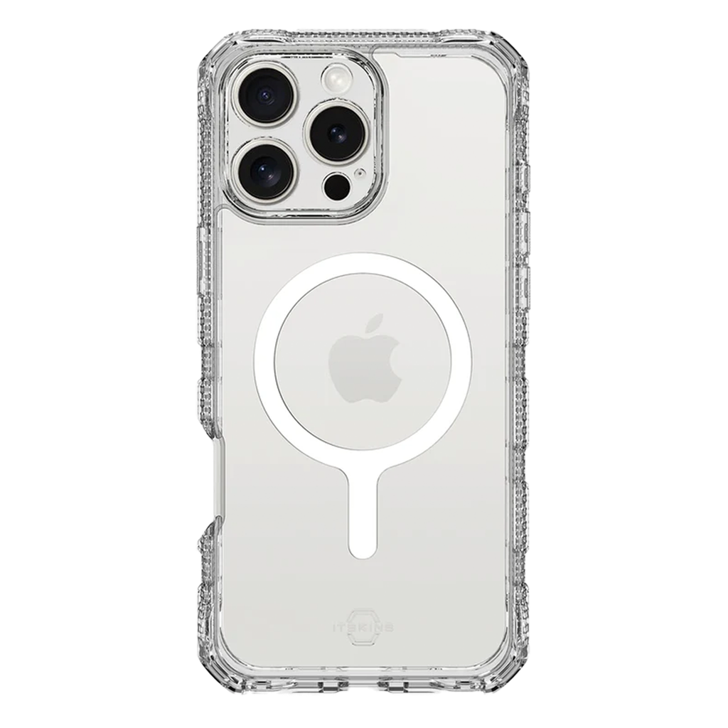 ItSkins Supreme R funda transparente con MagSafe para iPhone 16 Pro Max - Blanco