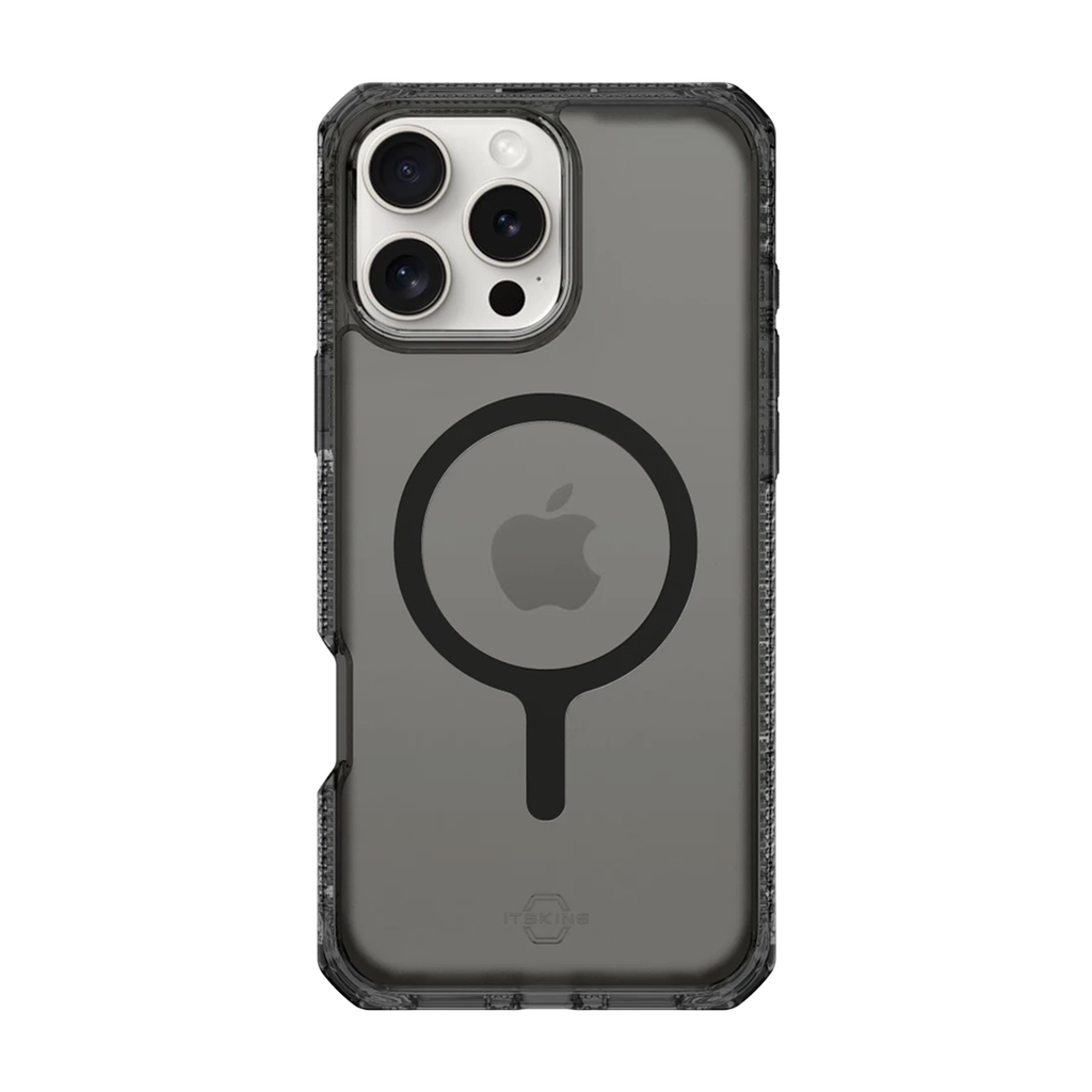 ItSkins Hybrid R Vapor Funda con MagSafe para iPhone 16 Pro - Humo