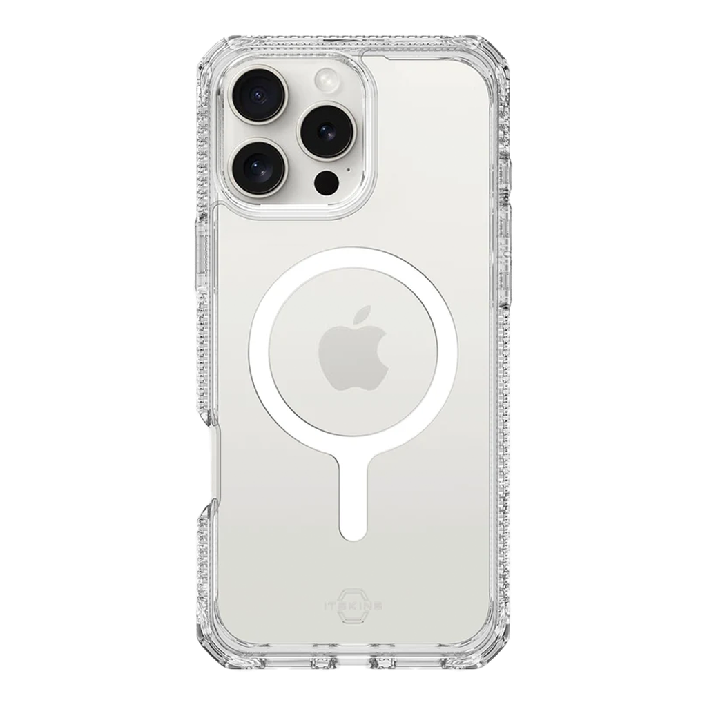 ItSkins Hybrid R Funda Transparente con MagSafe para iPhone 16 Pro - Transparente