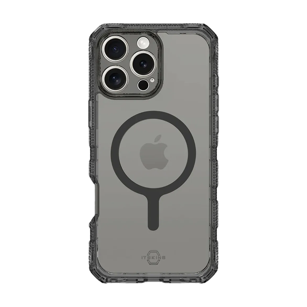 ItSkins Supreme R Funda Transparente con MagSafe para iPhone 16 Pro - Grafito