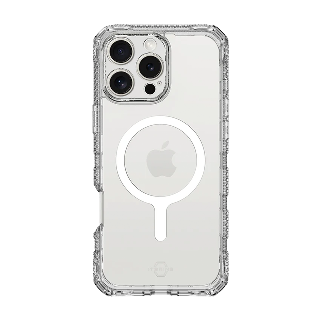 ItSkins Supreme R Funda Transparente con MagSafe para iPhone 16 Pro - Blanco