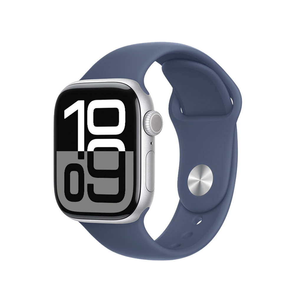 Apple Watch S10 GPS 42mm - Caja de Aluminio Plata - Banda Deportiva Azul Denim - M/L