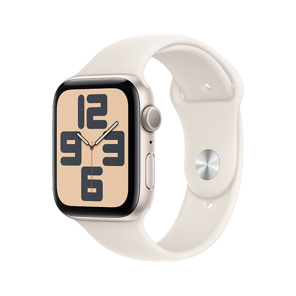 Apple Watch SE GPS 44mm - Caja de Aluminio Blanco Estrella con Banda Deportiva Blanco Estrella - S/M