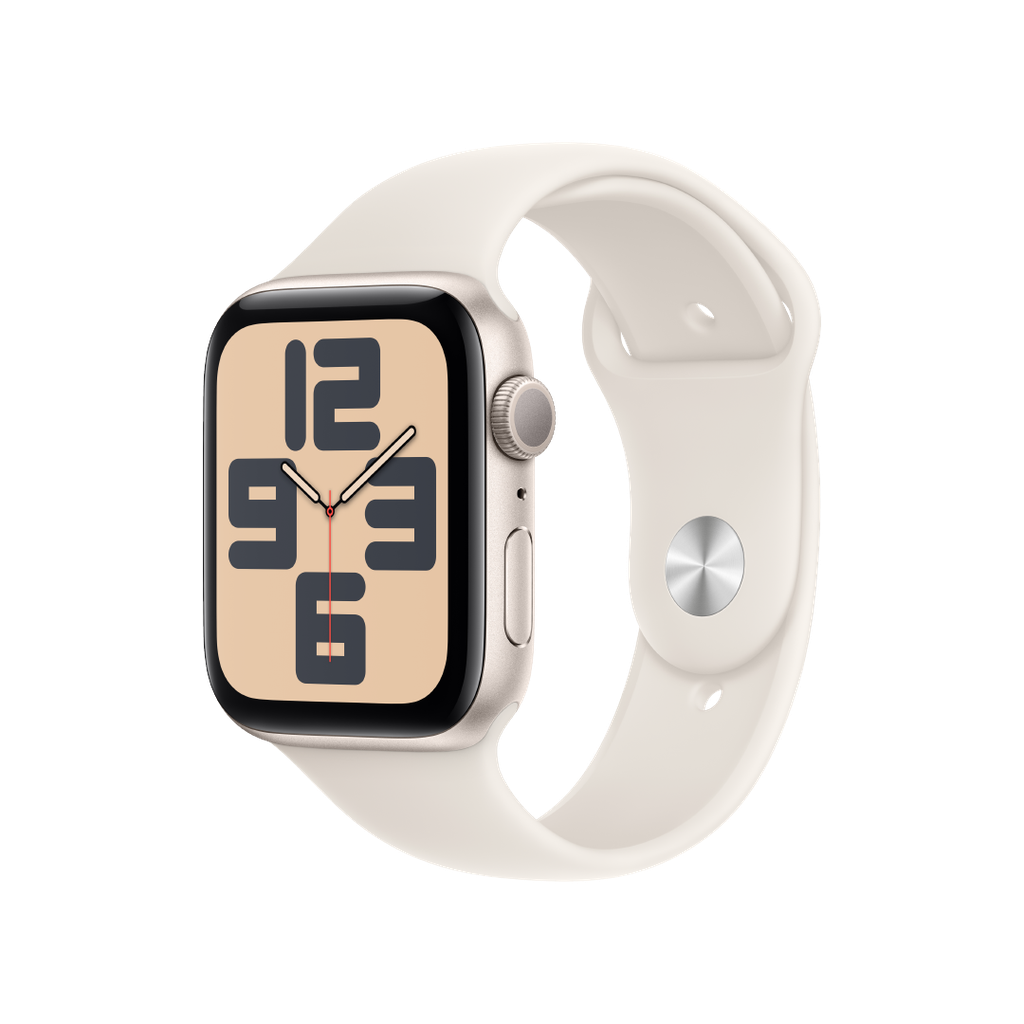 Apple Watch SE GPS 44mm - Caja de Aluminio Blanco Estrella con Banda Deportiva Blanco Estrella - S/M