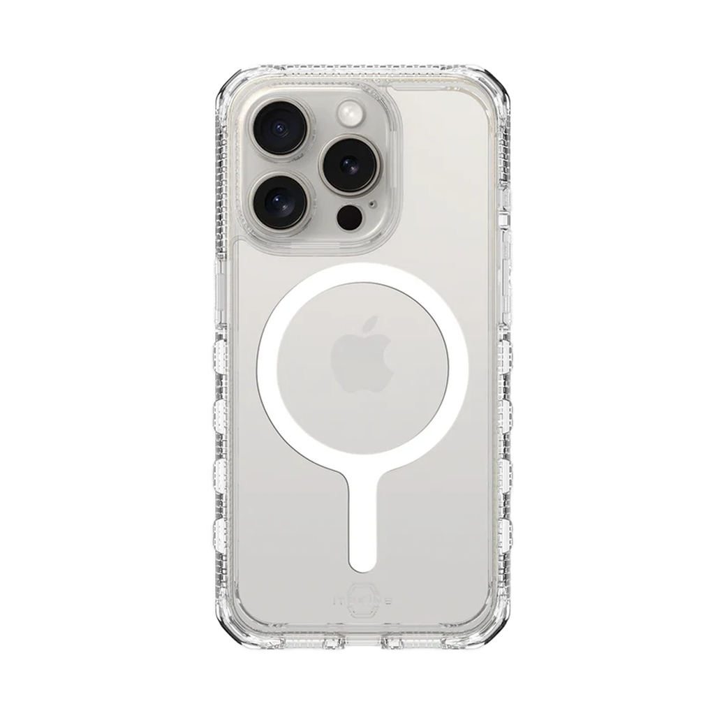 ItSkins Supreme R Funda Transparente con Magsafe para iPhone 15 Pro Max - Blanco