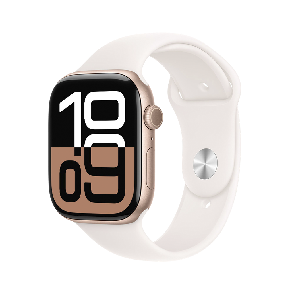 Apple Watch S10 GPS 46mm - Caja de Aluminio Oro Rosado - Banda Deportiva Rosa Rubor - S/M