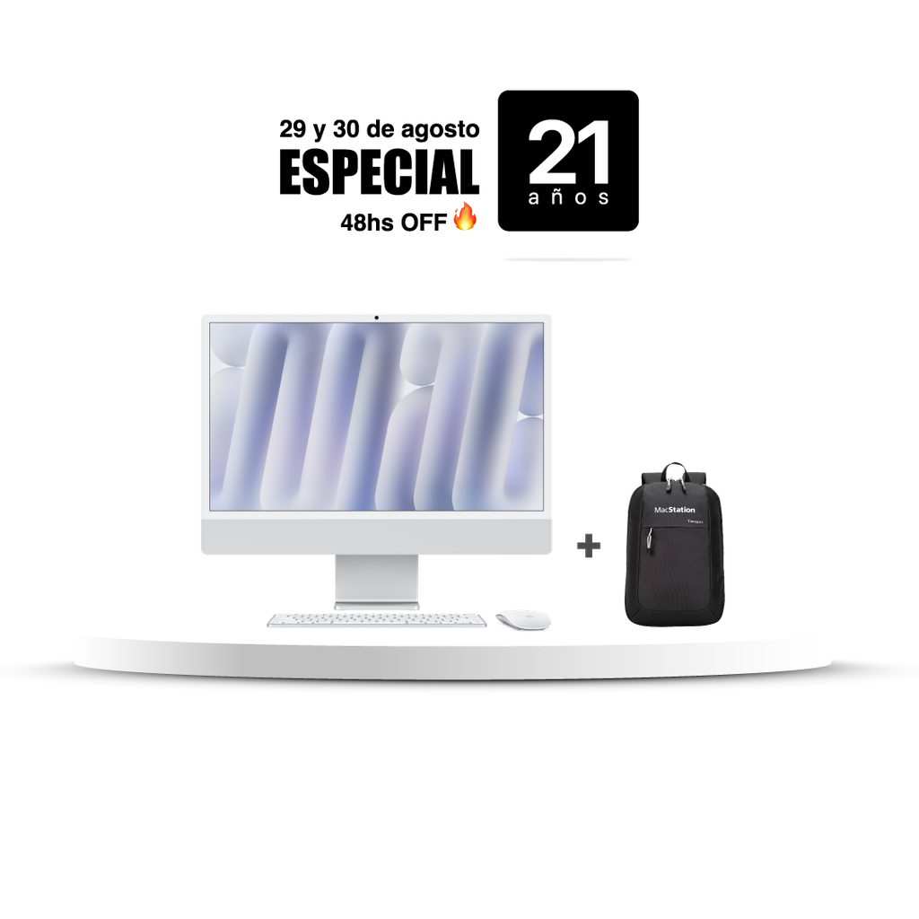 iMac 24" M4 - 10 CPU, 10 GPU, 16 GB, 512 GB - Plata