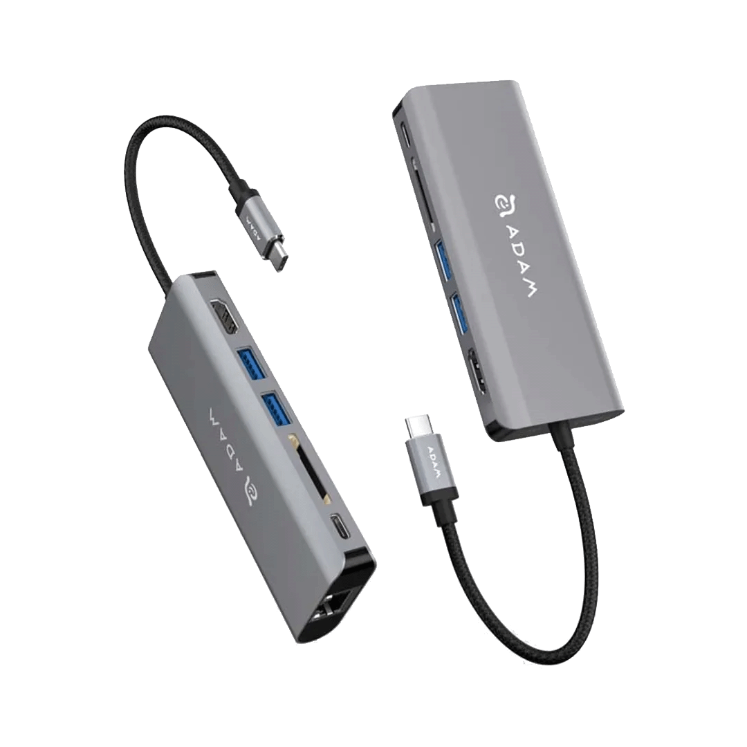Adam Elements CASA Hub A01 6-in-1 USB-C Hub Ethernet/HDMI/2 USB-A/SD Card Reader - Gris Espacial