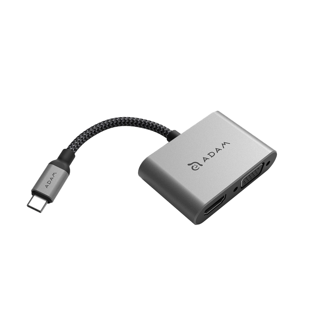 Adam Elements VH1 USB 3.1 USB-C a VGA/HDMI 4K - Gris Espacial