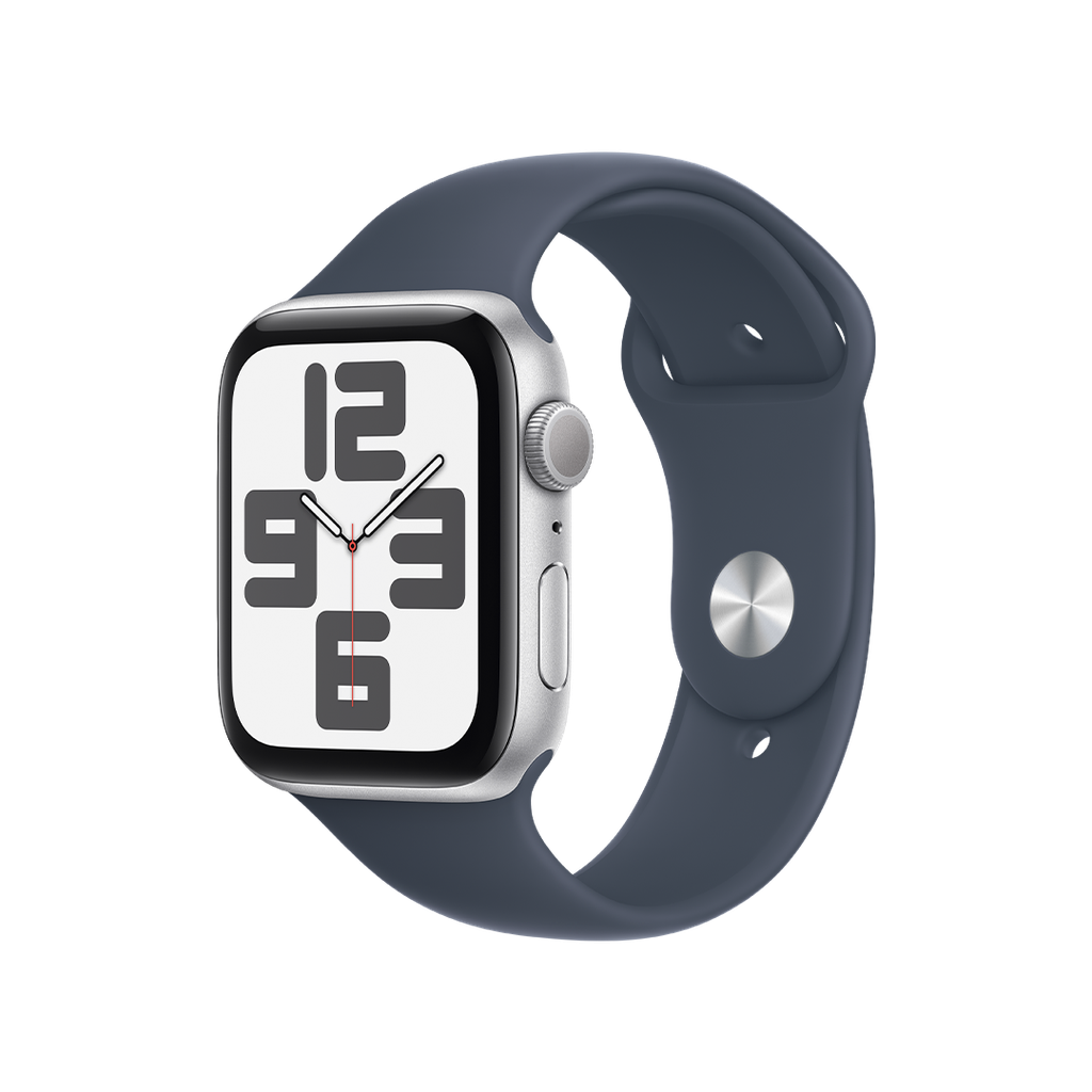 Apple Watch SE GPS 44mm Silver Aluminium Case with Denim Sport Band - M/L
