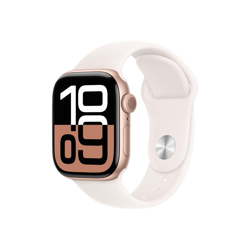 Apple Watch S10 GPS 42mm - Caja de Aluminio Oro Rosa - Banda Deportiva Rosa Rubor - M/L