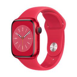 [MNP73LE/A] Apple Watch Series 8 (GPS) - Caja de Aluminio (PRODUCT)RED de 41 mm - Banda Deportiva (PRODUCT)RED - Regular