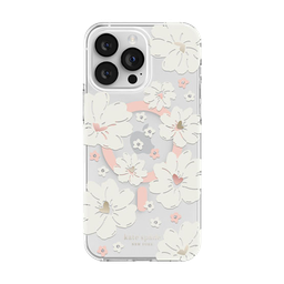 [KSIPH-237-CFLCC] Kate Spade Funda iPhone 14 Pro Max con MagSafe - Flores Blancas/Rosas