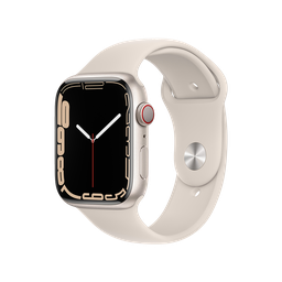 [MKJQ3LE/A] Apple Watch Series 7 GPS + Cellular - Caja de Aluminio Blanco Estrella 45mm - Banda Deportiva Blanco Estrella 