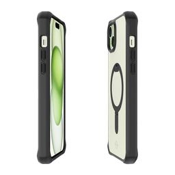 [AP5N-HMSTD-BKTR] ItSkins Hybrid R Stand Funda con MagSafe para iPhone 15 - Negro/Transparente