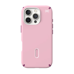 [150700-3250] Speck Presidio 2 Pro Funda con ClickLock para iPhone 16 Pro - Rosa/Arándano Morado/Blanco