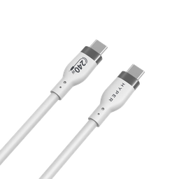 [HJ4001WHGL-90] HyperJuice Cable de Silicona de 1M USB-C a USB-C 240W - Blanco