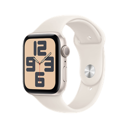 [MXEV3BE/A] Apple Watch SE GPS 44mm - Caja de Aluminio Blanco Estrella con Banda Deportiva Blanco Estrella - M/L