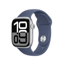 [MWWA3AM/A] Apple Watch S10 GPS 42mm - Caja de Aluminio Plata - Banda Deportiva Azul Denim - S/M