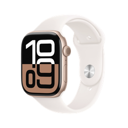 [MWWT3AM/A] Apple Watch S10 GPS 46mm - Caja de Aluminio Oro Rosado - Banda Deportiva Rosa Rubor - S/M